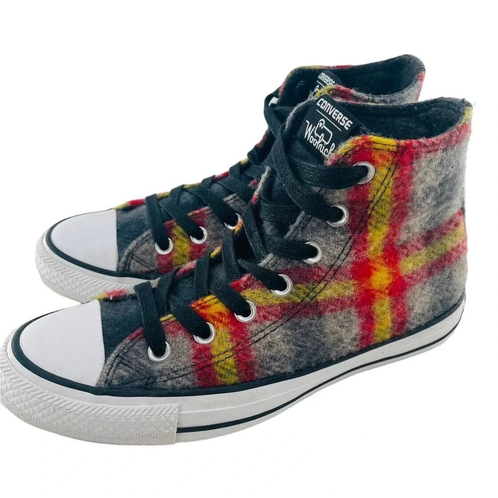 Converse X Woolrich Hi-Top Sneakers Chuck Taylor All Star Wool Size M 4.5 W 6.5 - Picture 4 of 16